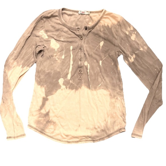 Faherty luxury grunge destroyed black tie dye small top fringe indie core - Picture 1 of 3